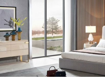Chests of drawers Designer High Gloss Chest of drawers Sideboard Side Low Board Wardrobe Bedroom